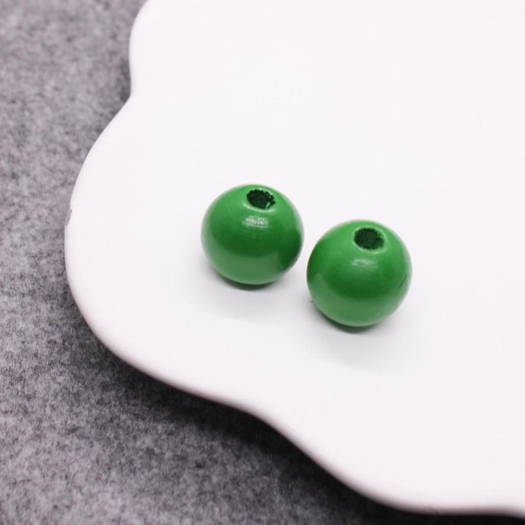 Children's Solid Color 16mm Wooden Beads - Colorful Round Beads for DIY Jewelry