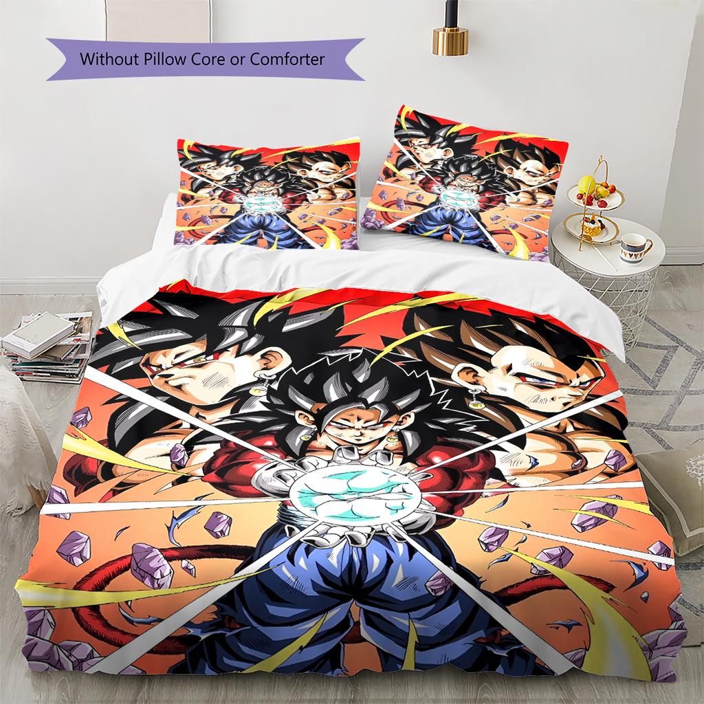 Set cu cuvertură și fețe de pernă cu model de desene animate Decorare casă Cadou de ziua de naștere (1 * husă de pilotă + 2 * fețe de pernă, fără miez)