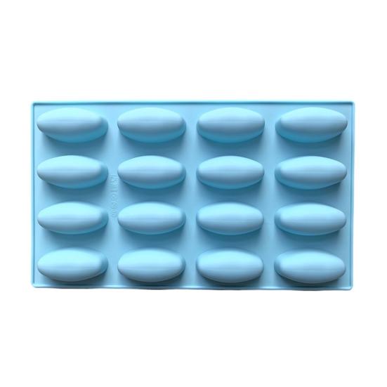 Silicone Baking Mold 16 Cavity Oval Chocolate Mold Non-Stick Freezer Oven Safe Dessert Mold Baking Supplies for Cake Jello Ice Cream