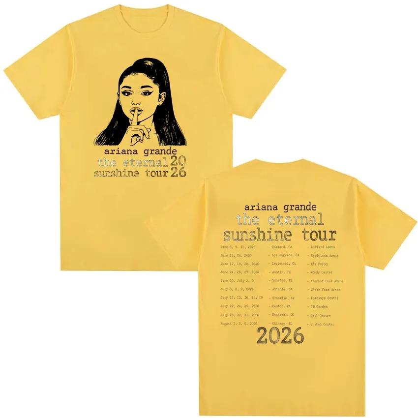 Ariana Grande The Eternal Sunshine Tour 2026 New Cotton Tshirt Men Women Harajuku Vintage Oversized Pop Women And Men Tshirts