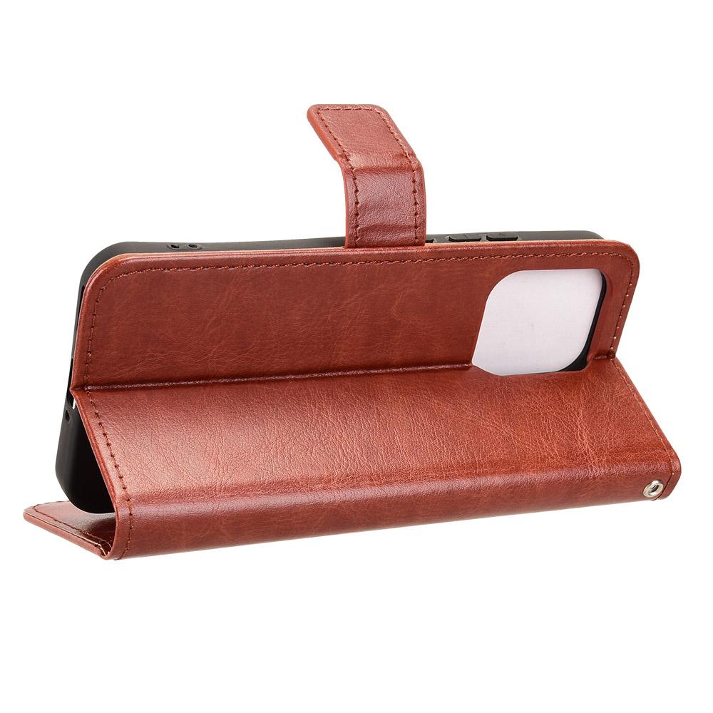 PU Leather Case for Oppo A6 Pro 4G/A6 Pro 5G/F31 5G Crazy Horse Texture Phone Wallet Cover with Strap