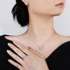 Four Leaf Clover Zircon Jewelry Set Necklace Earrings Rings Light Luxury Womens