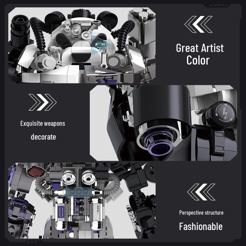Chizao She Hardcore Industrial Style Cyberpunk Panda Robot Building Blocks Toy