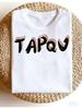 Casual Short-Sleeve T-Shirt for Women Featuring a Striking TAPQV Letter Print, Designed with a Round Neck And a Regular