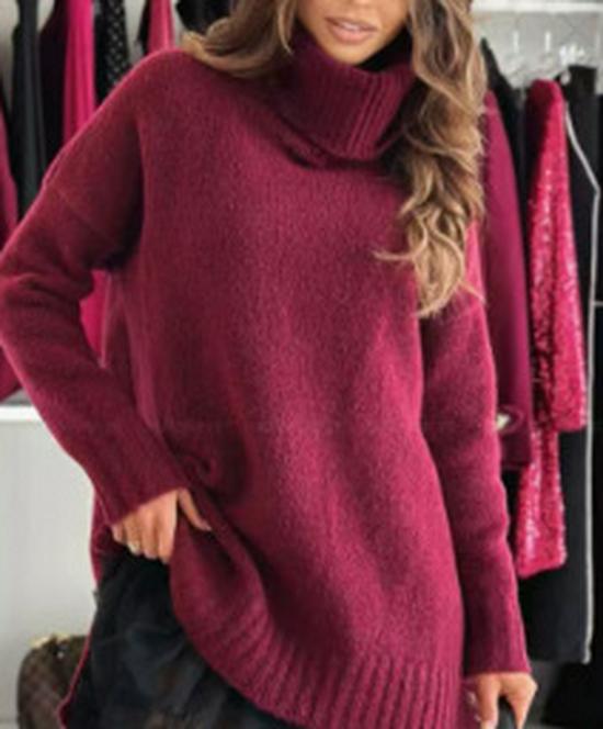 2026 Women's Winter Woolen Top & Dress Set - New Solid Color