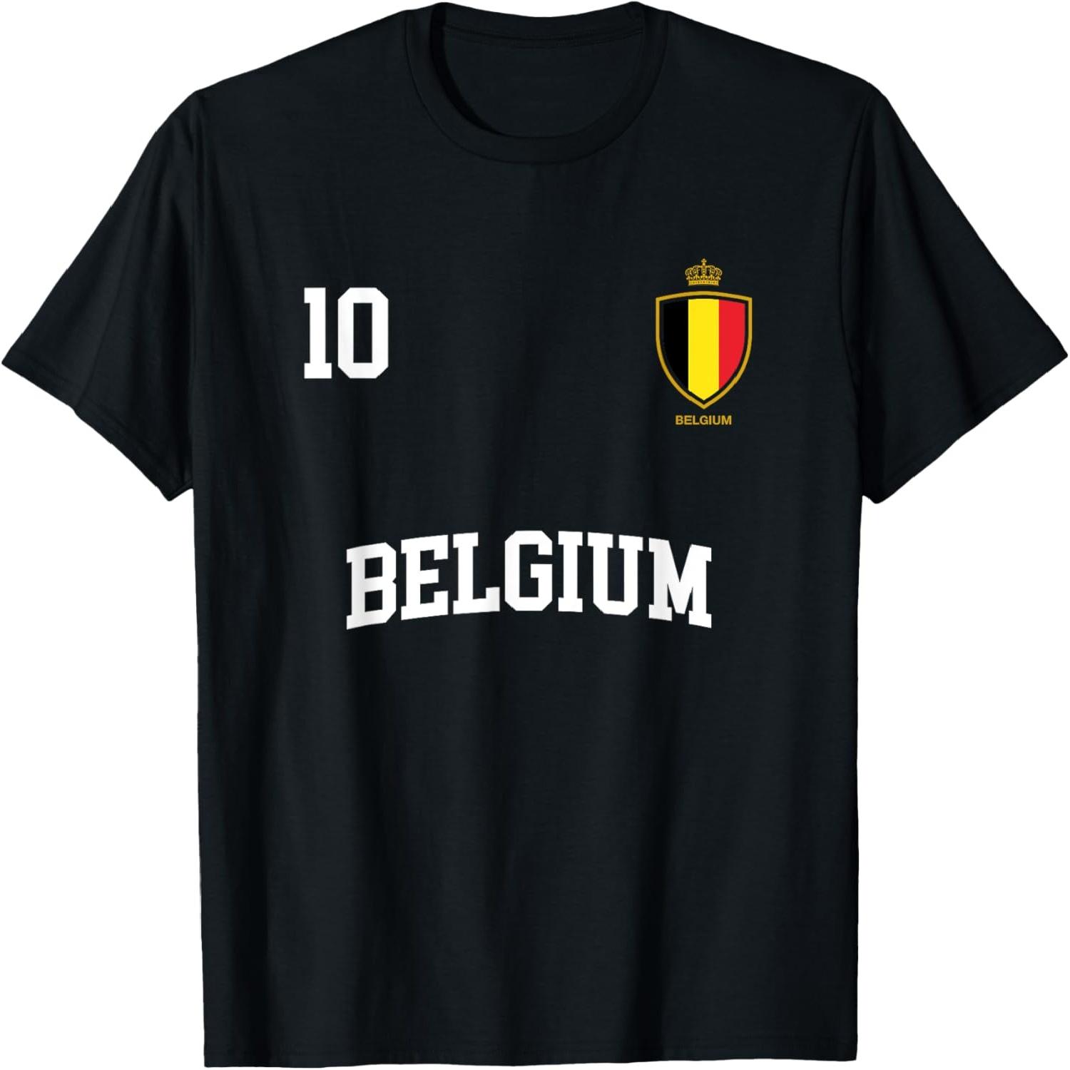 Belgium Soccer Shirt 10 Football Belgian Flag T-Shirt S разноцветный