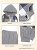 Plaid Hooded Romper & Long Pants Set for Newborns - Autumn/Winter