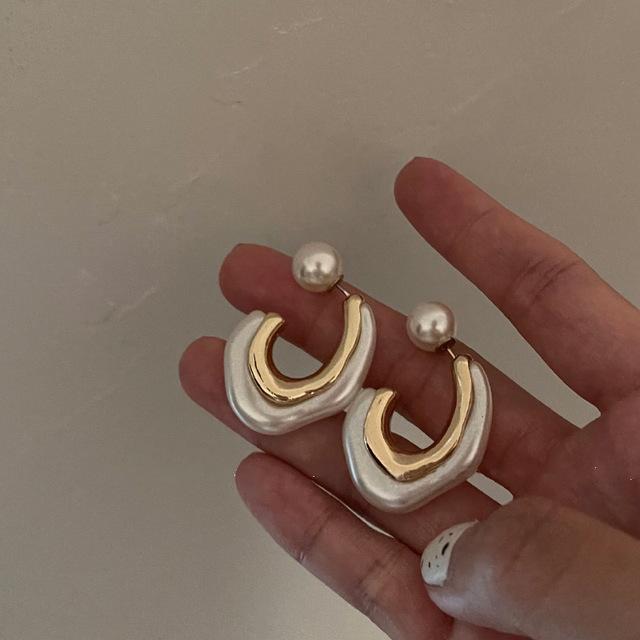 

Женские серьги неправильной формы с жемчугом золотого цвета, модные круглые геометрические серьги со стразами, модные вечерние подарки для девочек