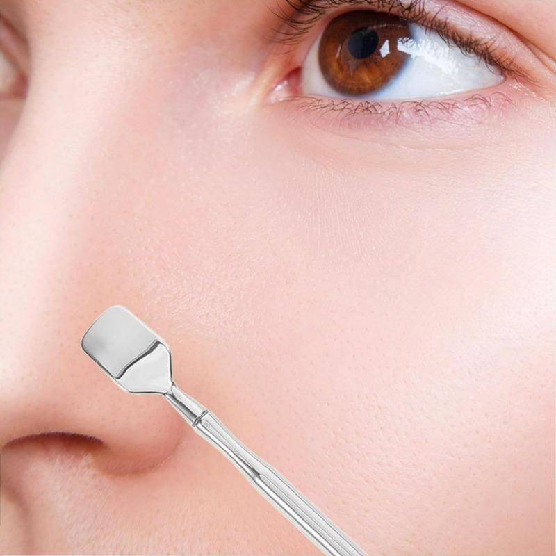 2 Pezzi Strumento Rimuovi Punti Neri, Raschietto Viso in Acciaio Inossidabile per Rimozione Comedoni Acne, Delicata Cura della Pelle per Tutti i Tipi di Pelle