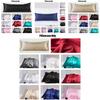 Luxurious Silk-like Pillowcase For Double Bed Soft Pillow Cover Polyester Fiber Fabric Simplicity Design 51*137cm/20*54in