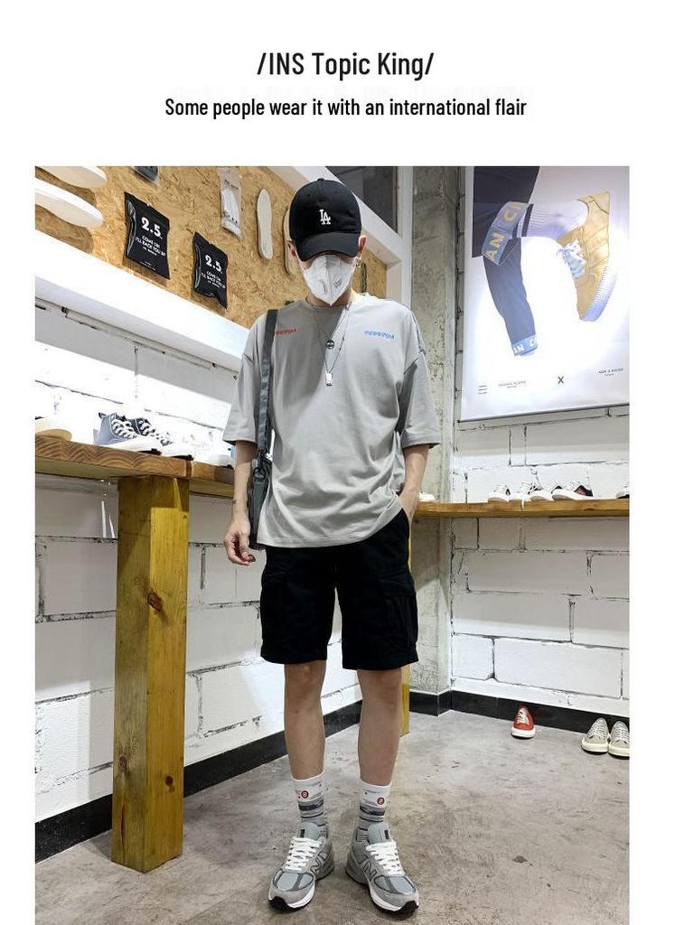 Men's Trendy Summer Workwear Shorts - Fashionable, Casual, and Handsome Mid-Length 5-Point Pants