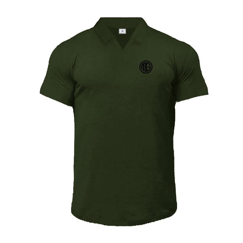 Мужская хлопковая футболка с принтом Do The Work, летняя новая стильная облегающая рубашка с воротником-стойкой, модная повседневная дышащая повседневная футболка с короткими рукавами и принтом M зелёный