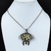 Dalmatiner Jaspis Anhänger Kupferdraht umwickelter Anhänger Schildkrötenanhänger Edelstein Kupferschmuck Verlobungsgeschenk Handgefertigter Drahtumwickelter Schmuck