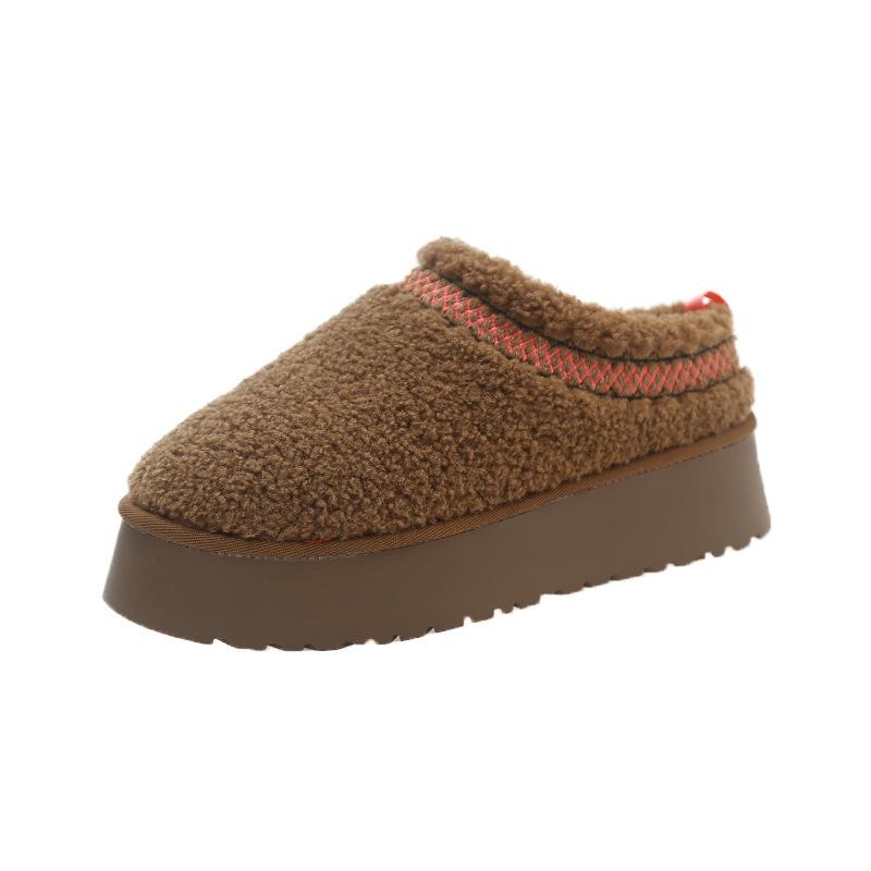 2024 autumn and winter new velvet warm snow boots thick-soled foreign trade women's cotton shoes one foot bread boots