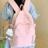 Large Capacity Bow Backpack Solid Color Nylon Shoulder Bag Trendy Korean Style School Bag  Children