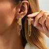 Elegant Vintage Drop Ear Line Long Hanging Earrings For Women Gold Color Tassel Snake Chain Piercing Earing Party Jewelry Gifts