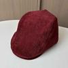 Autumn and Winter Retro Suede Forward Hat Men's and Women's Solid Color British Style Painter Hat Street Feeling Newsboy Hat