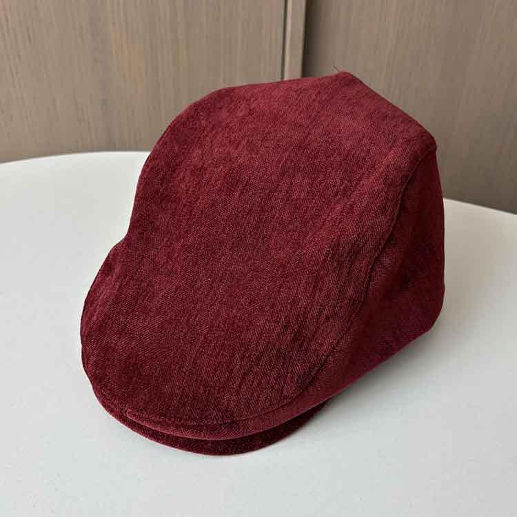 Autumn and Winter Retro Suede Forward Hat Men's and Women's Solid Color British Style Painter Hat Street Feeling Newsboy Hat