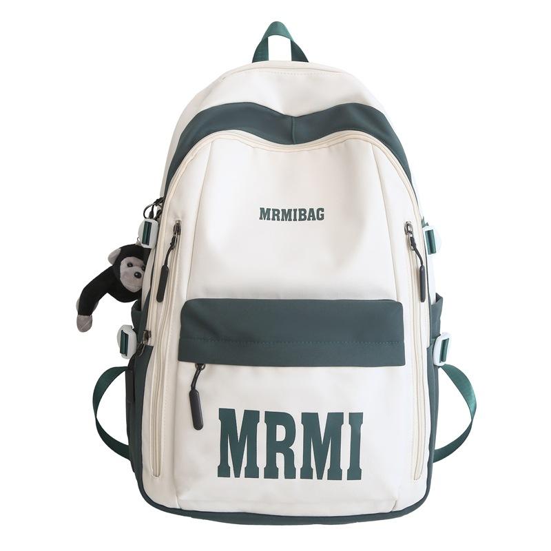 

Junior high school student schoolbag female student large capacity shoulder bag letter simple casual backpack Pendant not included зелёный