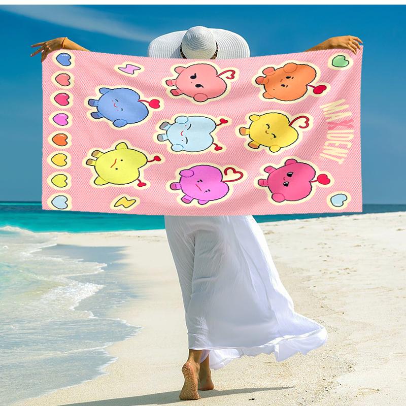 1pc Kpop Team5 Beach Towel, Comfortable and Thick, and Swimming/Bath/Picnic/Camping Towel, Suitable for Seaside Beaches