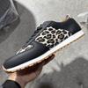 New Women's Patchwork Lace-up Sneakers,Low-top Leopard Print Casual Sports Shoes