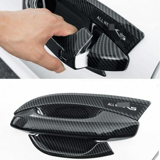 9PCS Carbon Fiber Car Door Handle Bowl Cover Trim For Kia Optima K5 DL3 20-