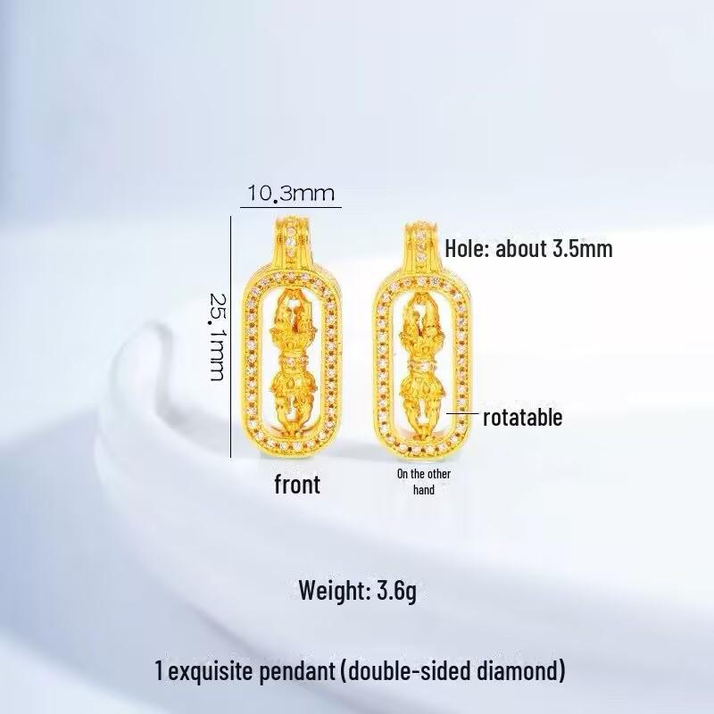 Gold-Plated Necklace: Strong Color Preservation, Pixiu Vajra Design, Diamond Pendant, Stackable Luxury Clavicle Chain, Wei Xue-Inspired Style