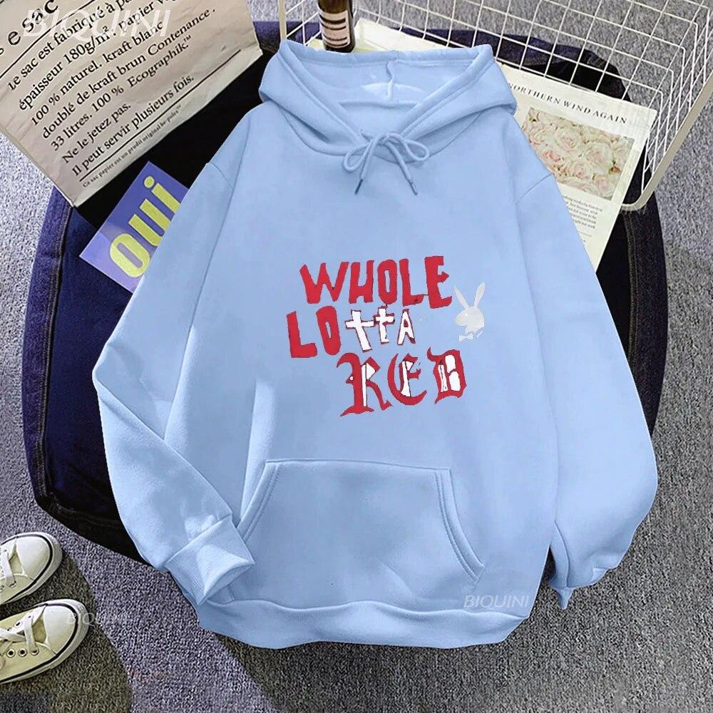 

Letter Whole Lotta Red Classic Hoodie for Unisex Woman Cartoon Graphic Winter Cloth Fashion Unisex Music Album Sweatshirts Harajuku