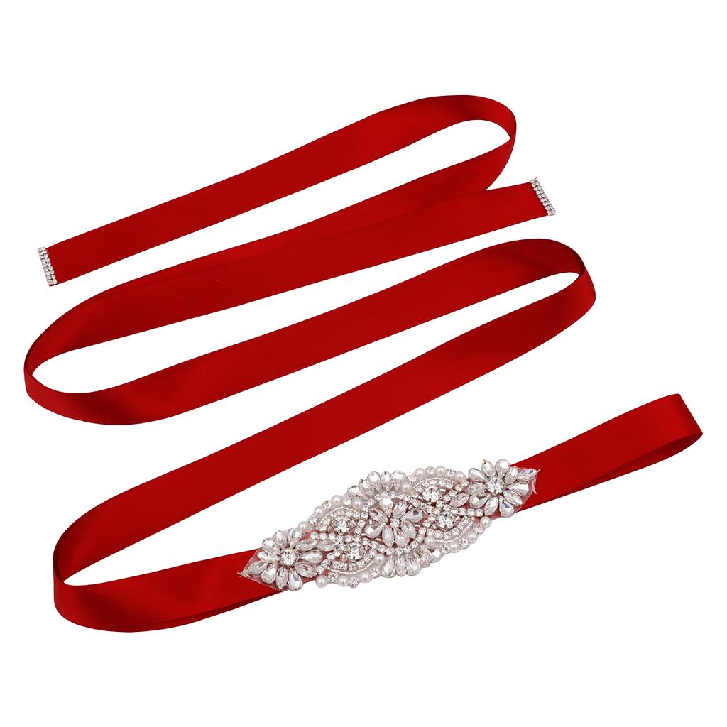 Pulcykp Cintura da sposa con perle e strass, decorazione per