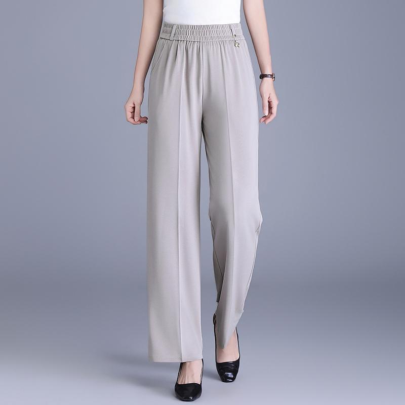 Women's Plus Size High Waist Cropped Wide Leg Pants – Elastic Waist Stretchy Trousers (Sizes XL-6XL) for Summer