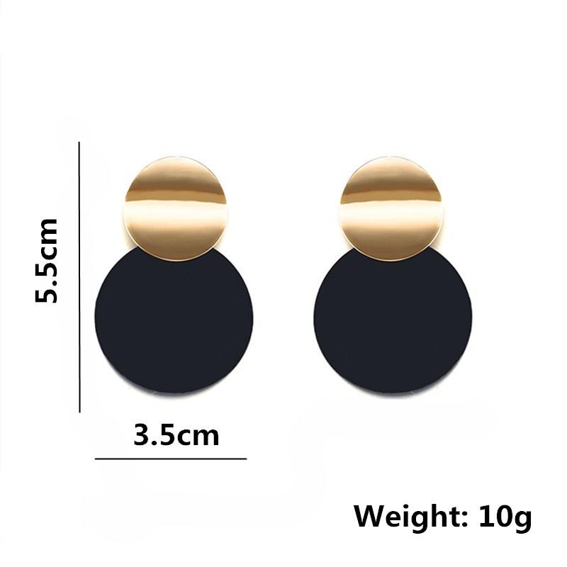 Round Sequin Dangle Earrings for Women Colorful Punk Metal Long Drop Earring Female Statement Bohemian Jewelry Gift