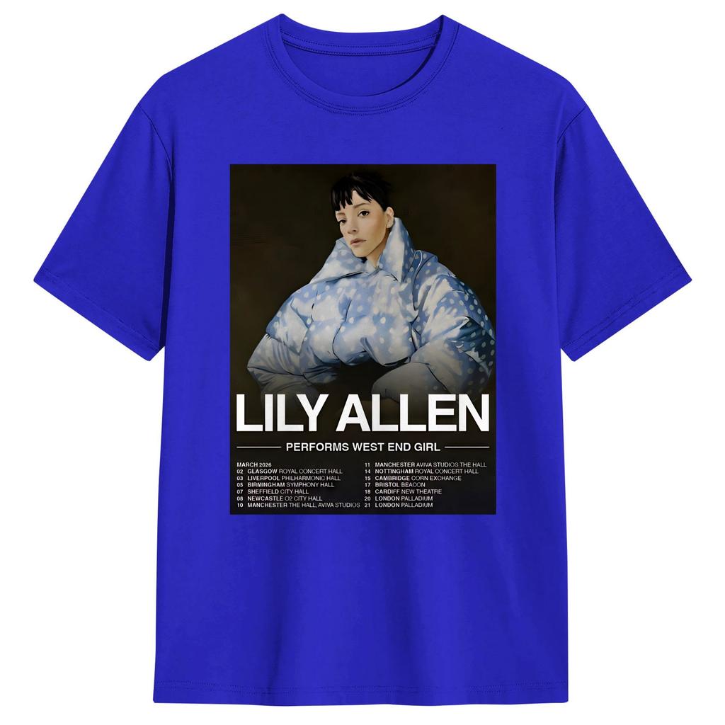 Lily Allen West End Girl Tour 2026 TShirt Hippie T Shirts Short Sleeve Y2K Casual Tshirt Summer Cotton 4XL 5XL 6XL Clothes