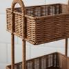 Rattan Hanging Basket Shelf Space-Saving Wall Mounted Storage Rack Easy to Clean