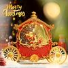 1pc Vintage Christmas Carousel Music Box with Snow Globe, Resin and Acrylic, Festive Holiday Decoration, Battery Operated 3 AA Not Included