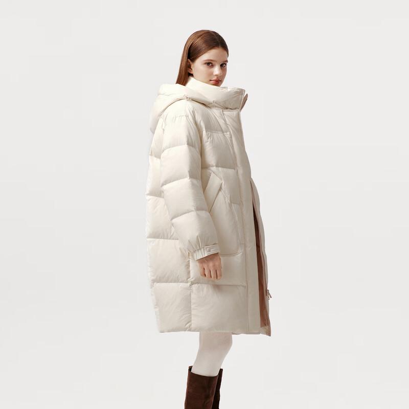 Tankboer Women's Mid-Length Detachable Hood Duck Down Jacket