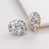 2/4Pcs Sparkling Rhinestone Flower Shaped Metal Button Suitable For Decorative Buttons On Clothing