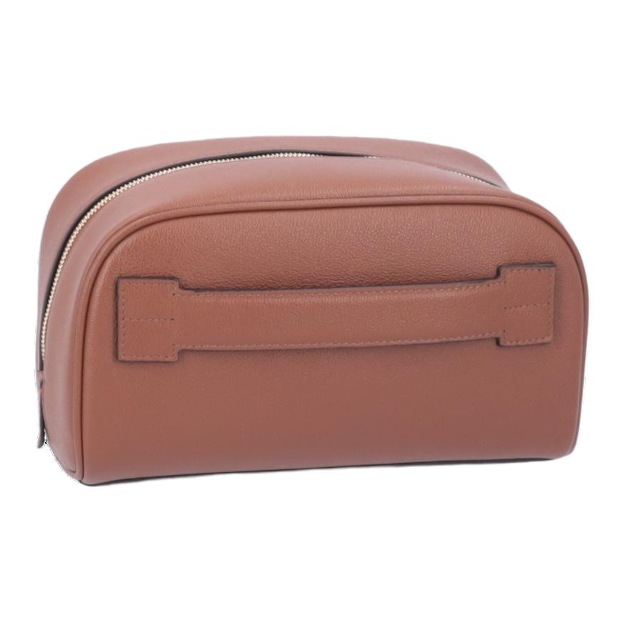 Burberry Logo Zip Leather Clutch Women Clutch Brown 80613641