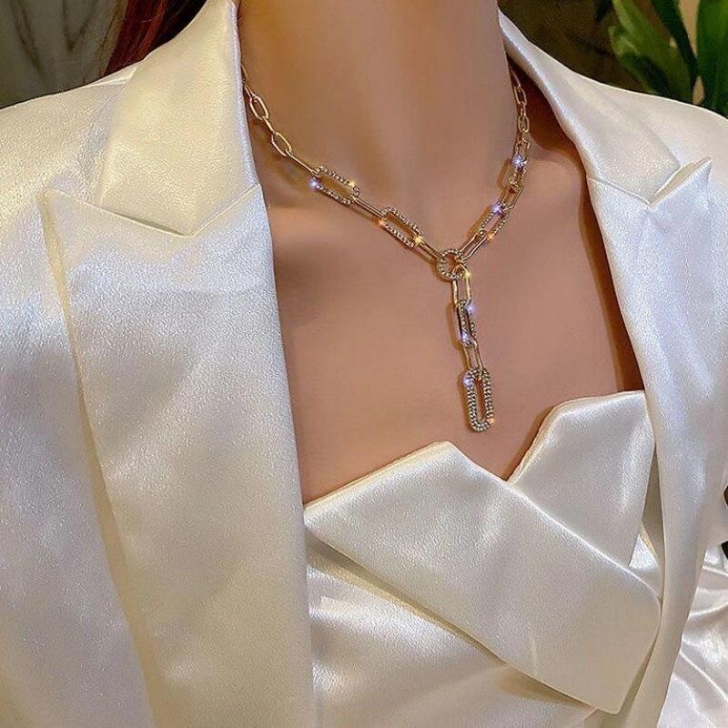 Zirconia Chain Necklace Vintage Jewelry for Women