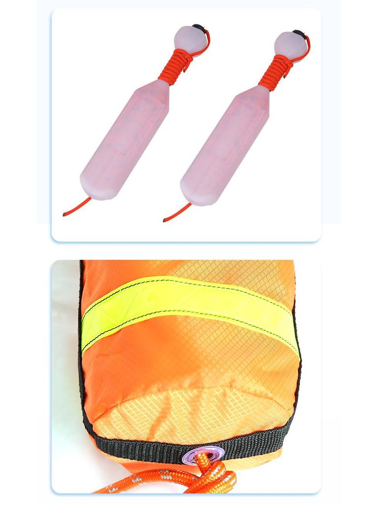 Water Rescue Lifesaving Rope with Floating Buoy and Throw Bag