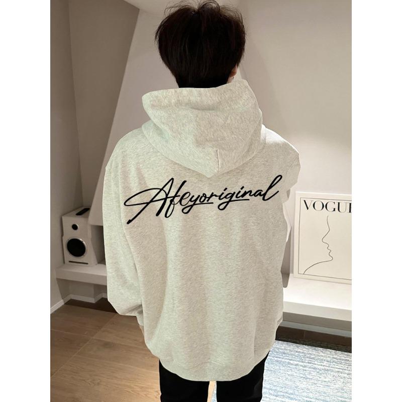 

Black Letter Printed Sweater Men Wear Hoodies in Autumn and Winter Coats. XXL
