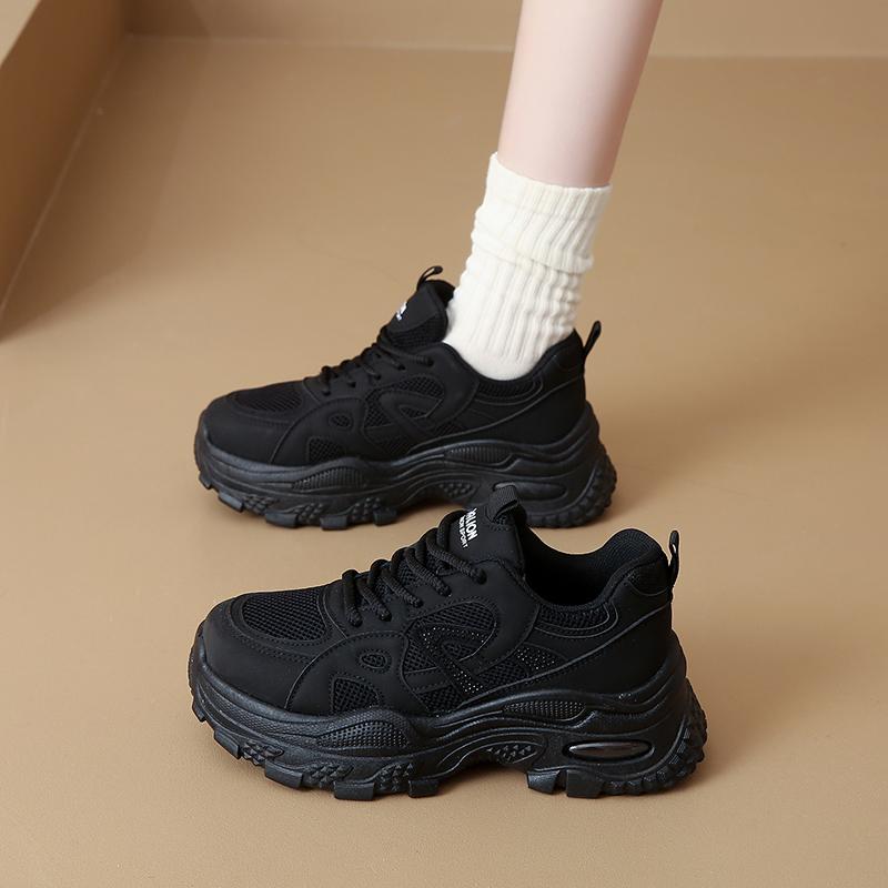 CRLAYDK Damen Chunky Sneaker Mode Plateau Mesh Casual Dad Schuhe Damen Keilabsatz Sport Walking Trainer Schnürschuhe Tennis