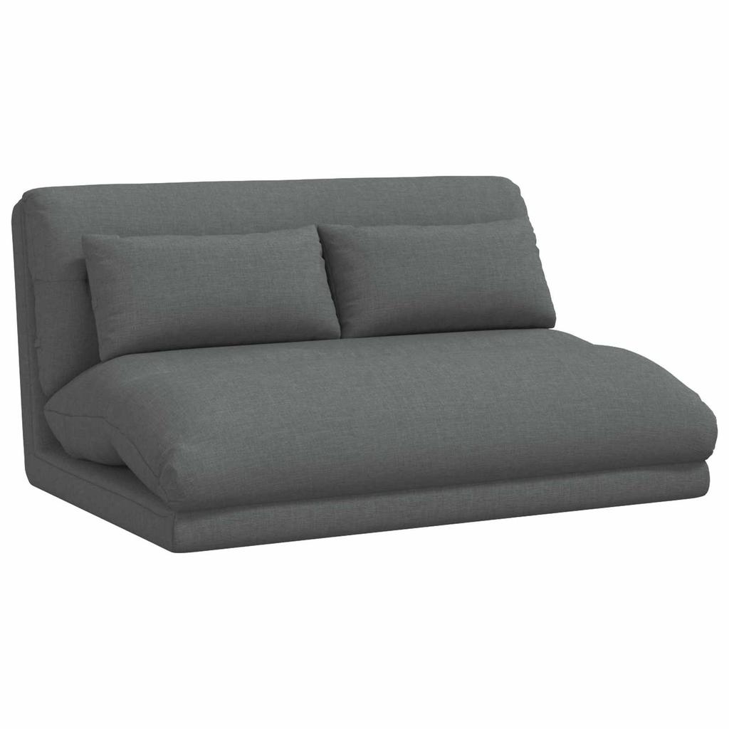 Adjustable Floor Footstool Dark Grey Fabric
