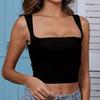 Women's Sexy Slim Fit Tank Tops - Summer Black Sleeveless Camisole Y2K Streetwear Fashion Casual Basic Stretchy Cami Top Breathable Lady Clothing