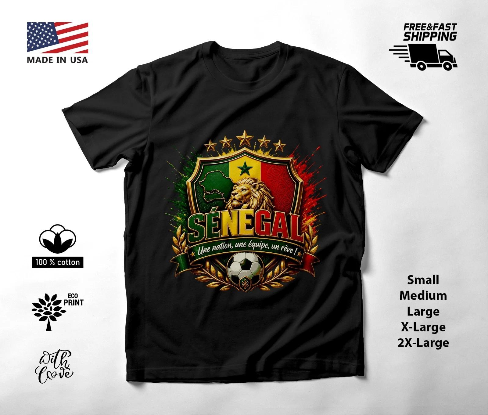 SENEGAL - NEW World Cup 2026 Football Soccer Fans Black T-Shirt Tee Shirt L