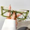Fashion Retro Cat Eye Plain Glasses Women'S Men'S Jelly Color Metal Stitching Frame Decorative Glasses