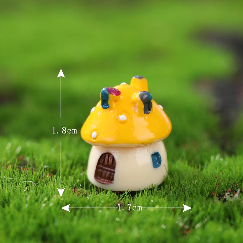 Mediterranean Style Micro Landscape Resin Mushroom House Castle DIY Crafts