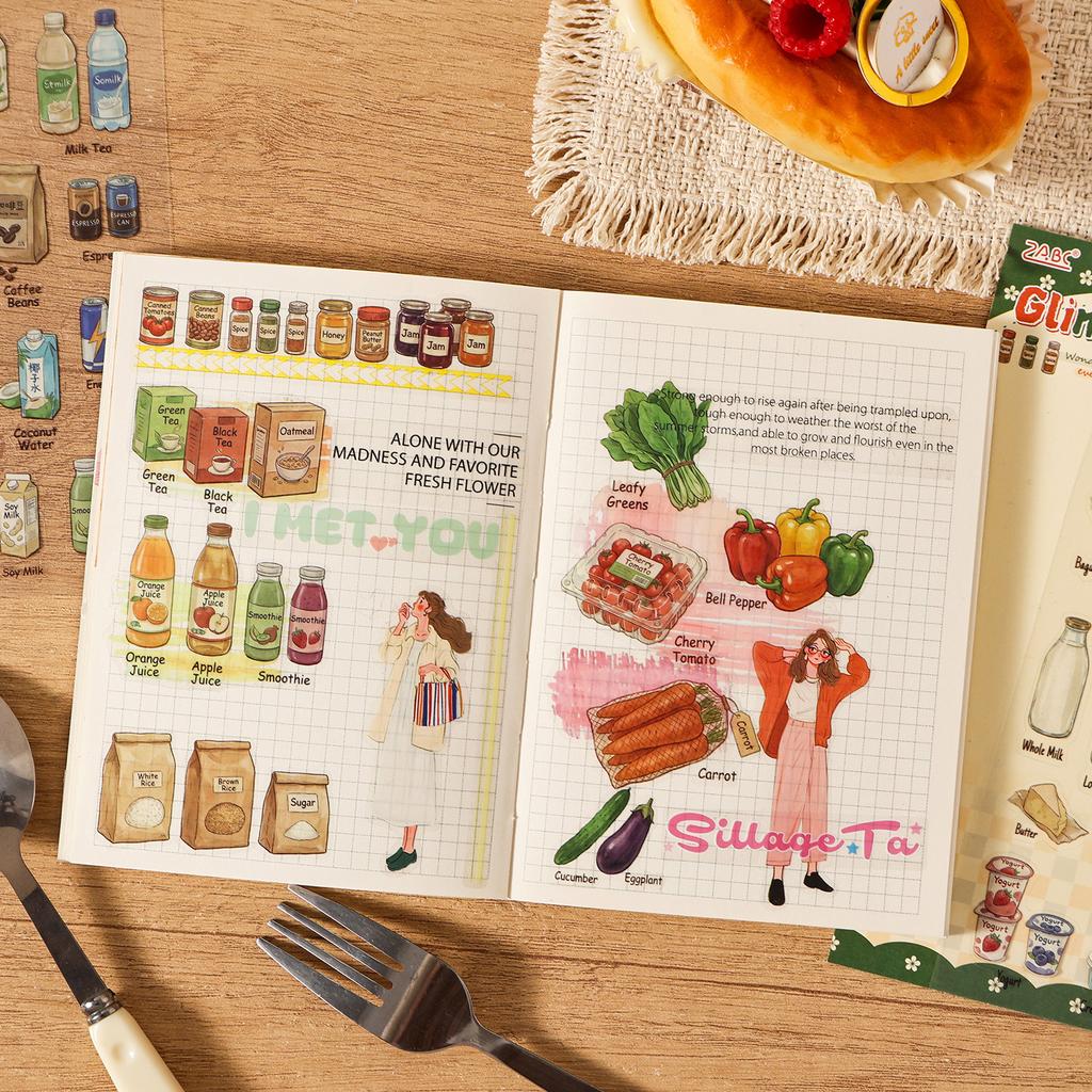 Diary Handwriting Series Vintage Life Building Landscape PET Sticker Creative DIY Journal Material Collage Stationery