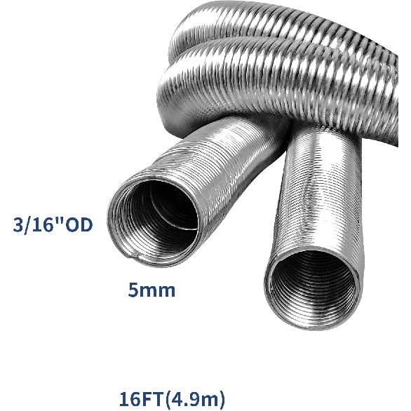 Brake Line Protector 3/16 Inch - 16 Ft Stainless Steel Premium Galvanized Guard Spring - Anti-Corrosion Gravel Shield For Truck, SUV, Off-Road