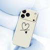For iPhone 17 Pro Case Black Love Pattern Printing Straight Edge TPU Phone Back Cover