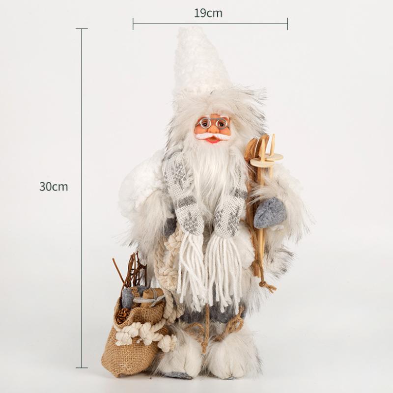 Christmas Decorations pink Santa Claus Dolls Standing Christmas Figurine Holiday Decoration Ornaments Layout Window Decoration
